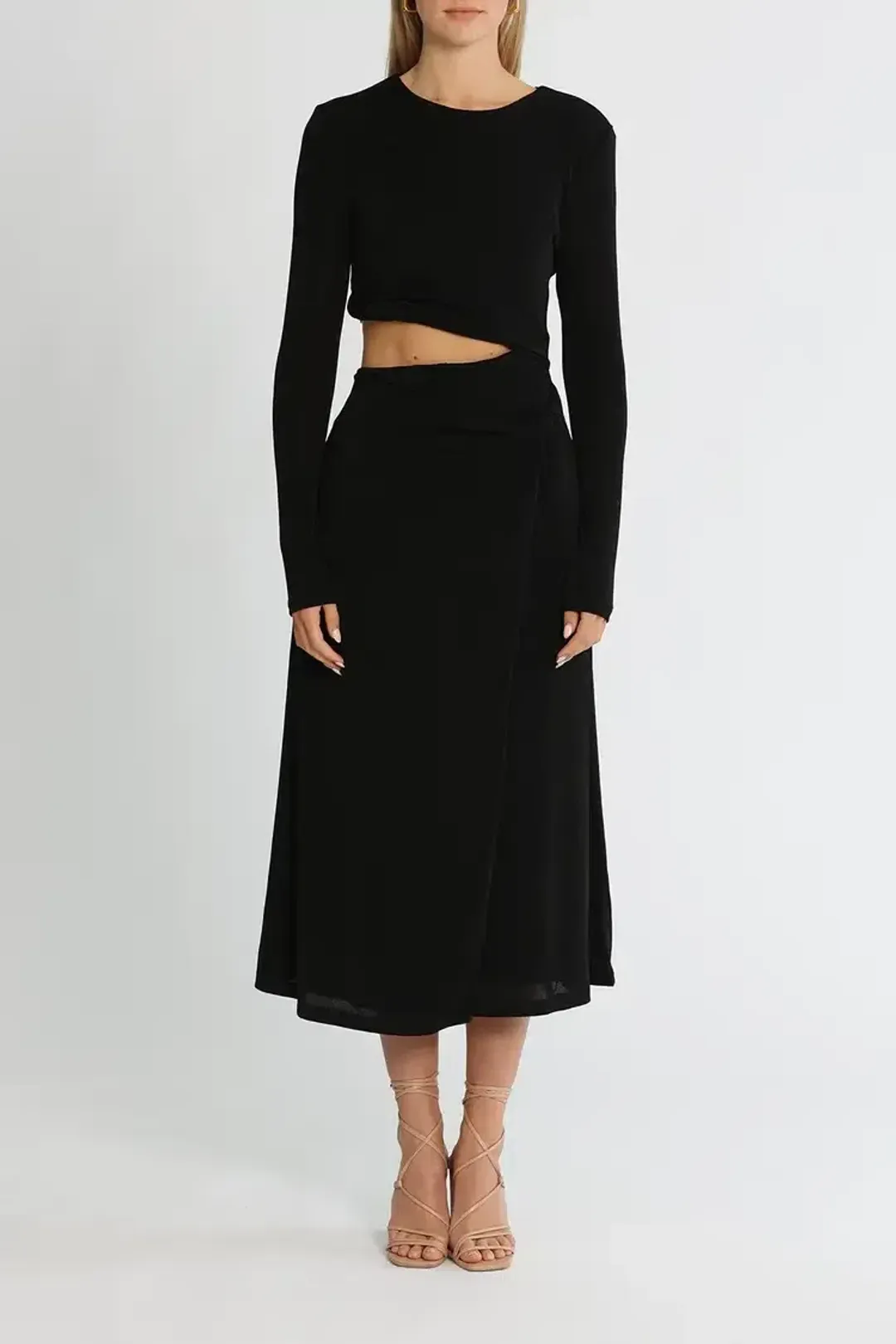 MISHA Arma Midi Dress Black Size 10/M for rent on The Volte - main image