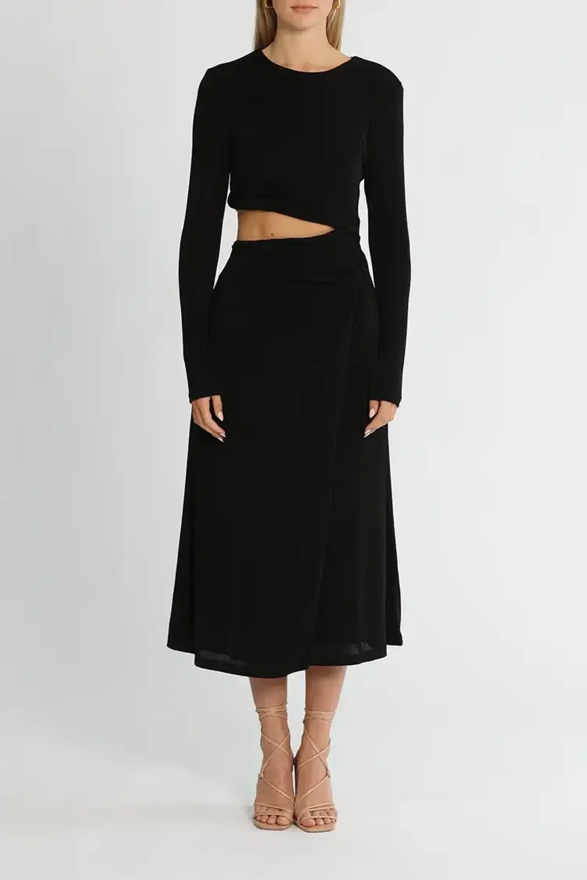 MISHA Arma Midi Dress Black Size 10/M for rent on The Volte - main image