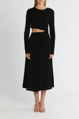 MISHA Arma Midi Dress Black Size 10/M for rent on The Volte - image 1