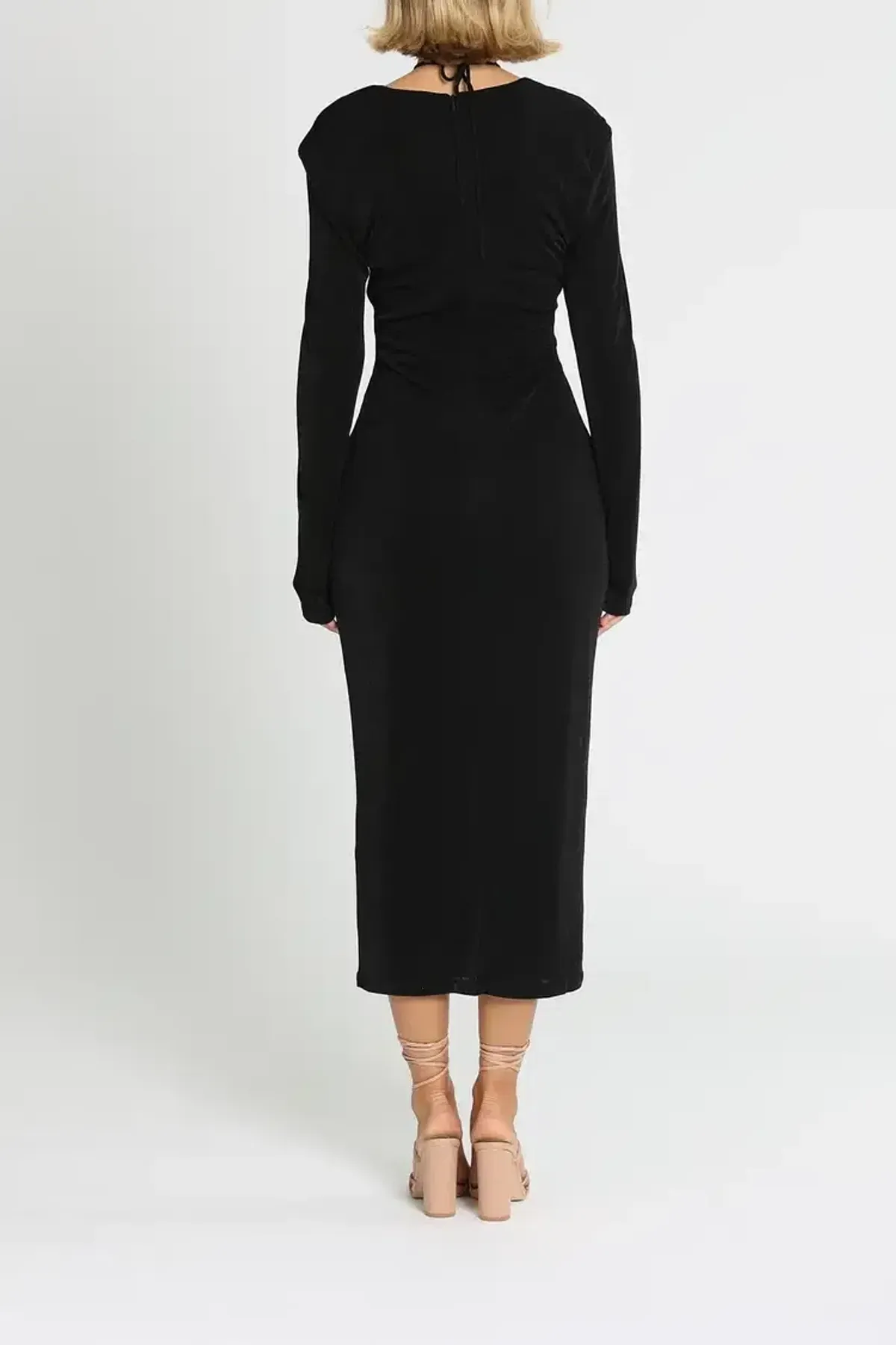 MISHA Blaire Midi Dress Black Size 12 - Image 3