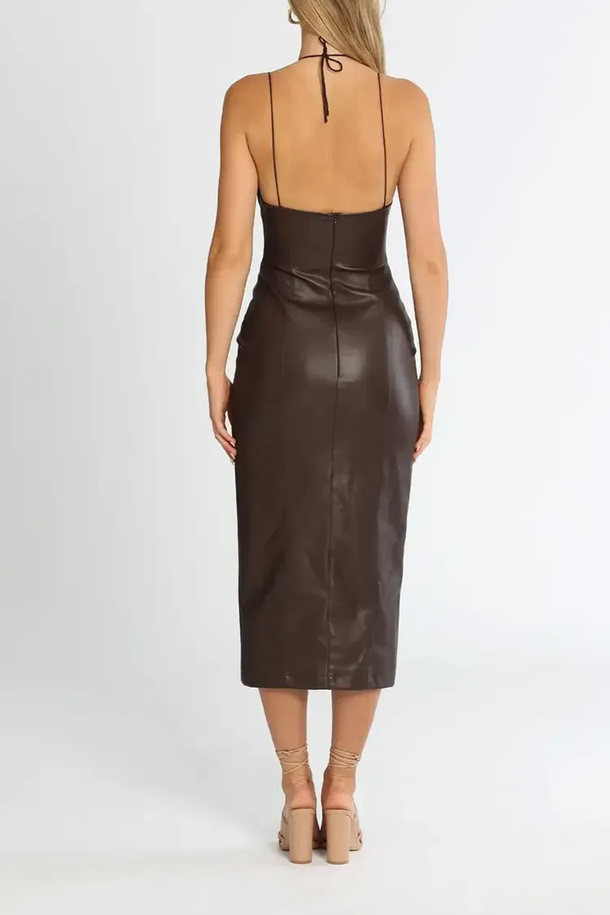 MISHA Cary Midi Dress in Chocolate Brown Size 6/XS - Image 3