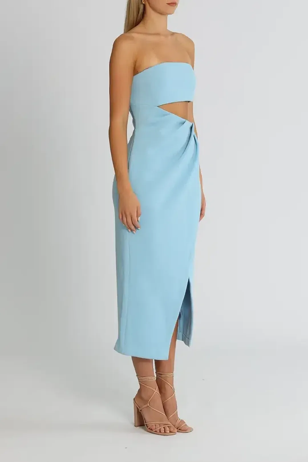 Misha Medora Midi Dress Powder Blue Size 6/XS for rent on The Volte - main image