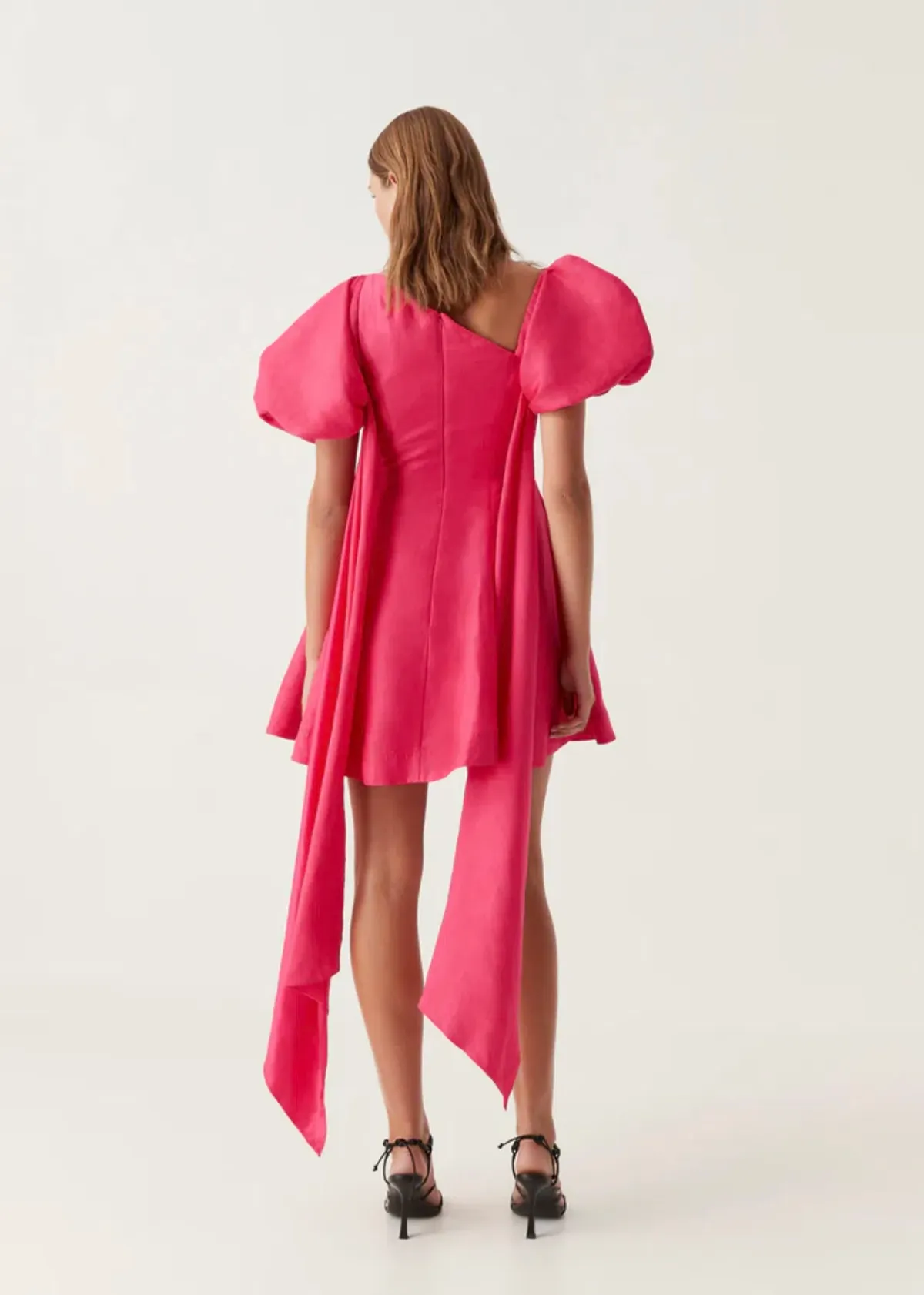 Aje Arista Tulip Sleeve Mini Dress Bougainvillea Red Size 16 - Image 3