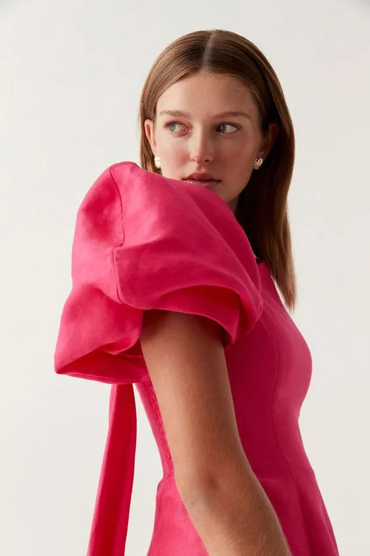 Aje Arista Tulip Sleeve Mini Dress Bougainvillea Red Size 10 - Image 2