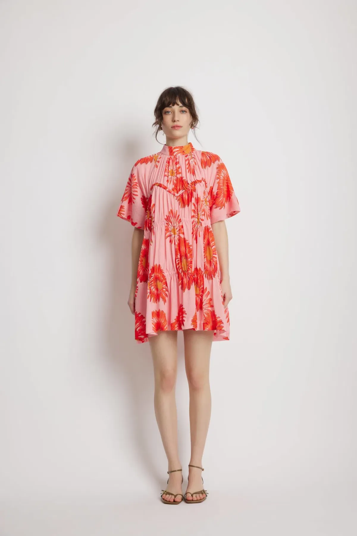 Sunset Lover Wildfire Babydoll Dress Wildflower Print Size AU 10 for rent on The Volte - main image