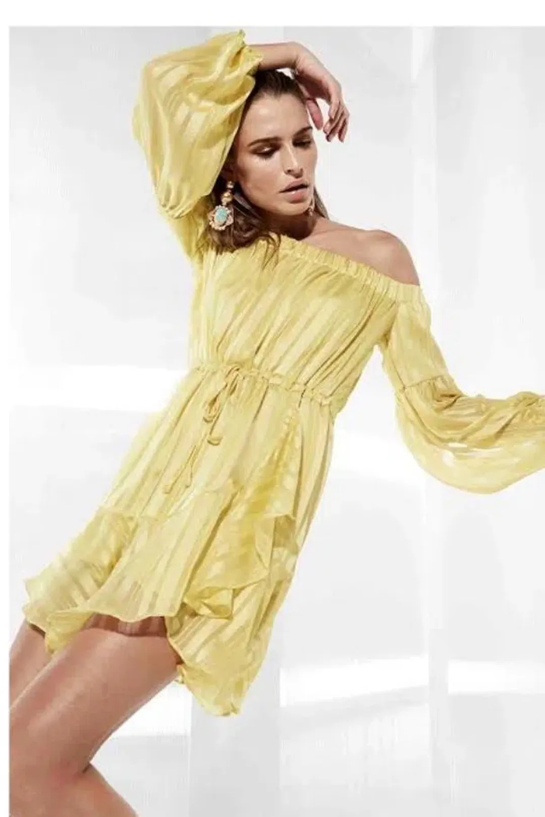Mossman The Liar Liar Mini Dress in Yellow Size 10 for rent on The Volte - main image