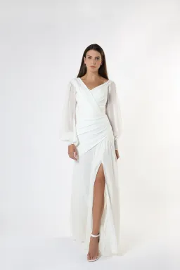 Zeena Zaki SS21-05-WHT Gown White Size S /Au 6 for rent on The Volte - image 3