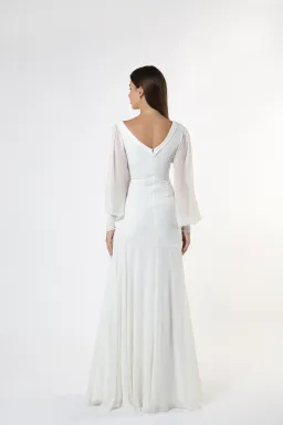 Zeena Zaki SS21-05-WHT Gown White Size S /Au 6 for rent on The Volte - image 2