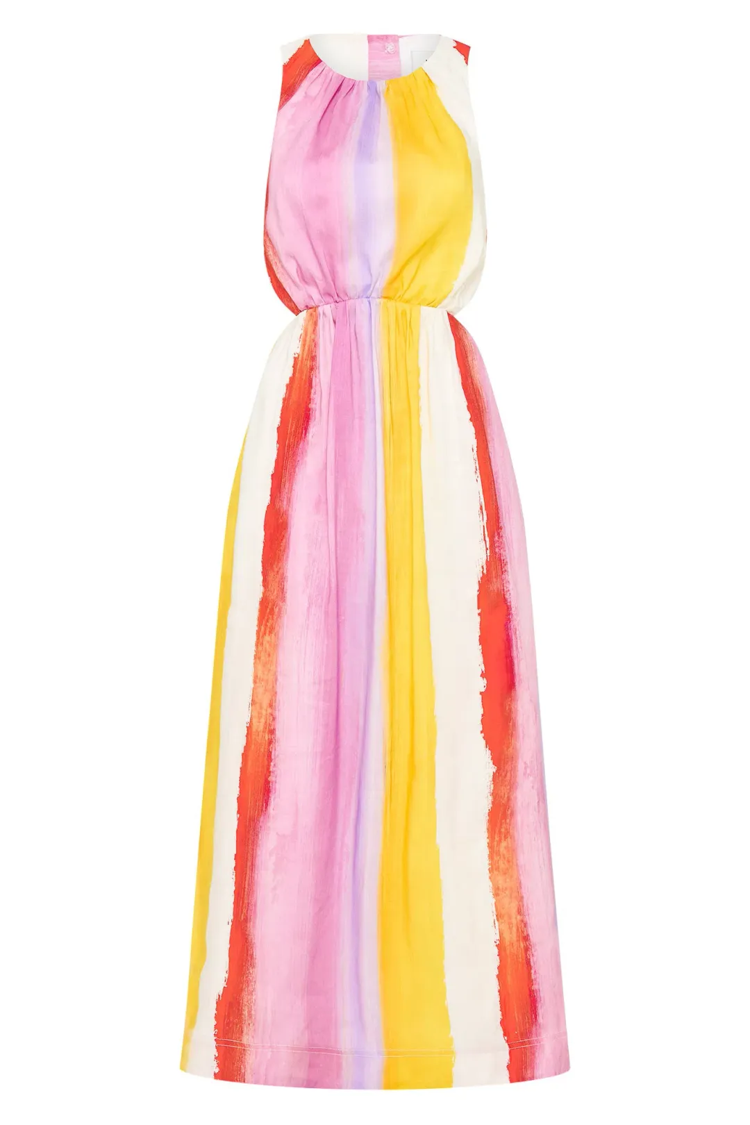 Aje Imagination Cut Out Midi Dress Aurora Stripe Size 14 for rent on The Volte - main image