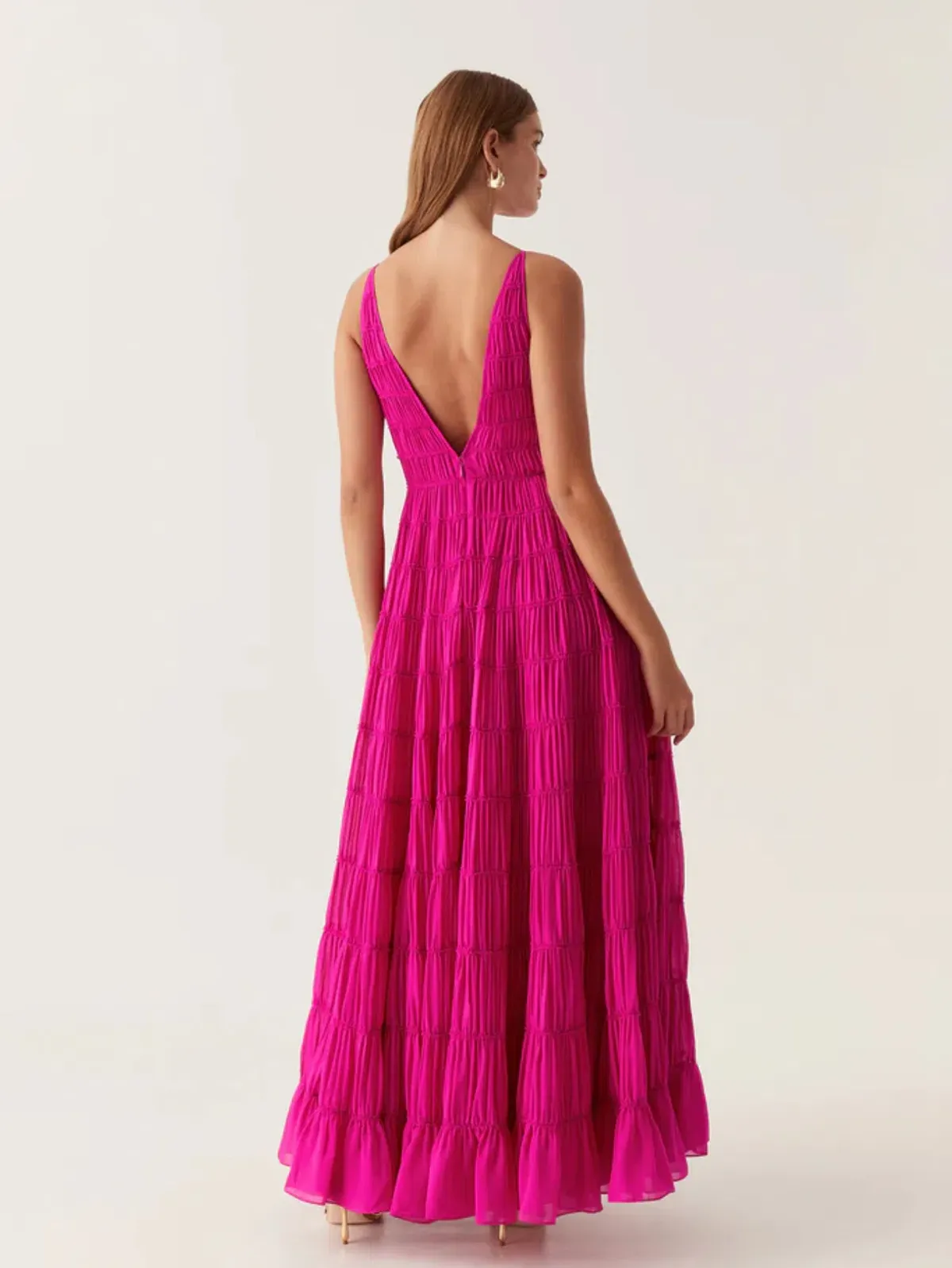 Aje Rosewood Ruched Gown Magenta Size 14 - Image 4