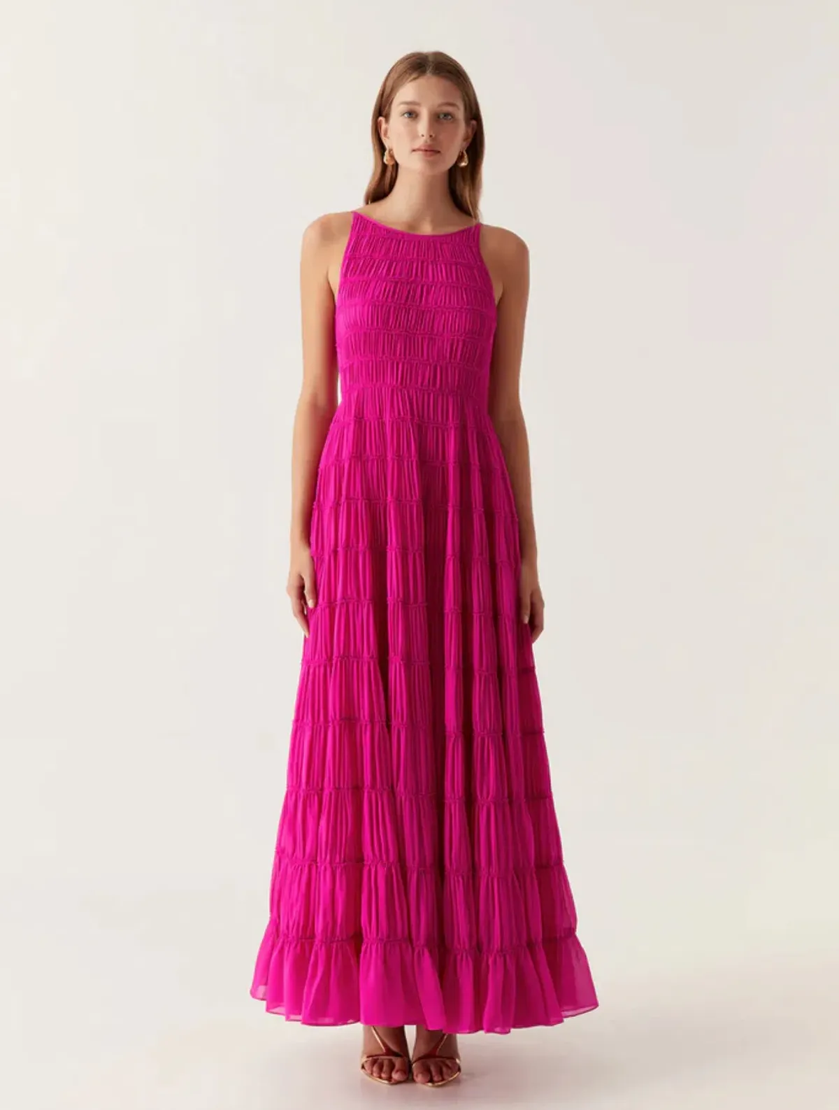 Aje Rosewood Ruched Gown Magenta Size 14 - Image 1