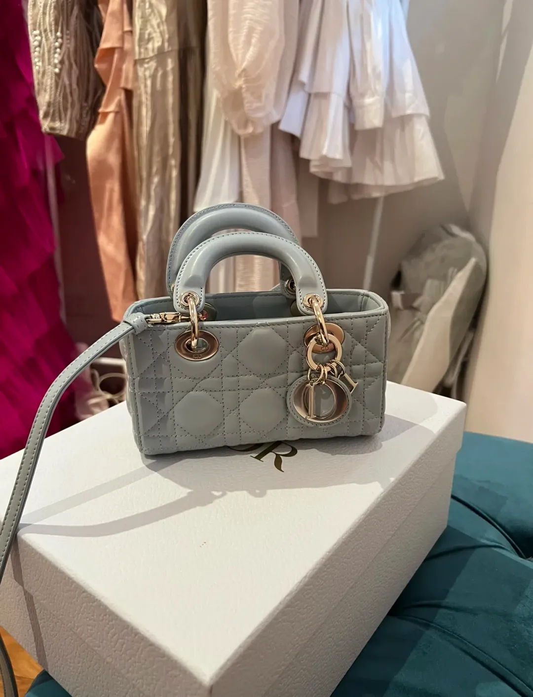 Dior Lady D-joy Micro Bag blue for rent on The Volte - main image