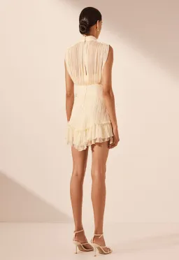 Shona Joy Victoria Sleeveless Ruched Mini Dress Mini Dress Cream Size 12 for rent on The Volte - image 6
