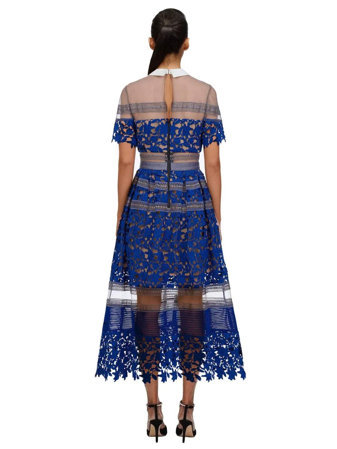 Self Portrait Liliana Dress Blue Lace Size 8 for rent on The Volte - main image