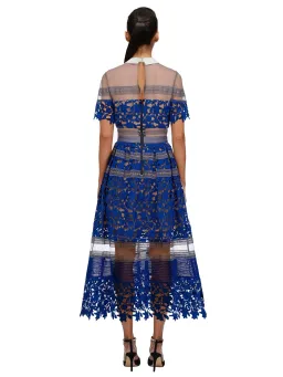 Self Portrait Liliana Dress Blue Lace Size 8 for rent on The Volte - image 2