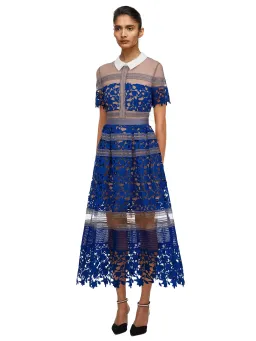 Self Portrait Liliana Dress Blue Lace Size 8 for rent on The Volte - image 3