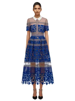 Self Portrait Liliana Dress Blue Lace Size 8 for rent on The Volte - image 1