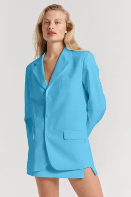 Henne Normie Blazer Jacket, Delfina Mini Skirt & Caterina Top 3 Piece Set Set Blue Size 8 for rent on The Volte - image 2