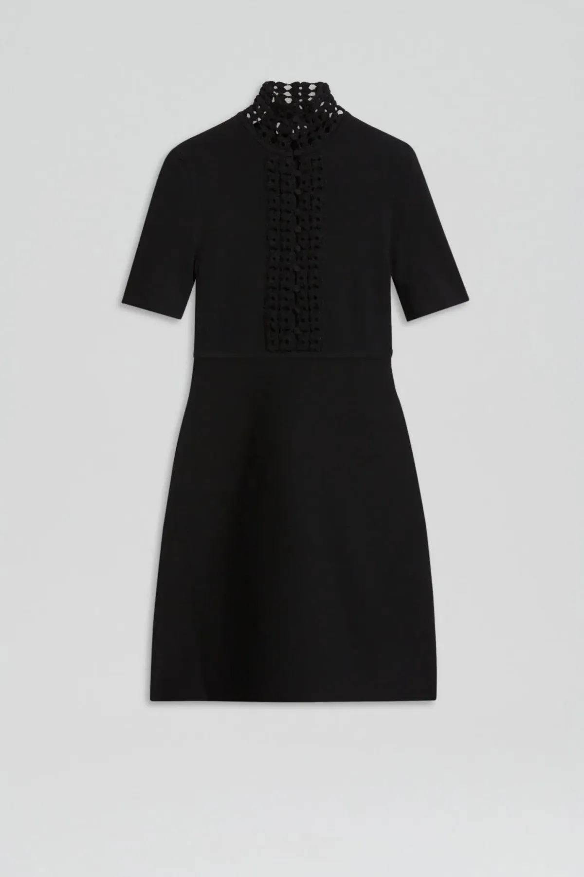 Scanlan Theodore Crepe Knit Daisy Mini Dress Black Size AU 6 - Image 5