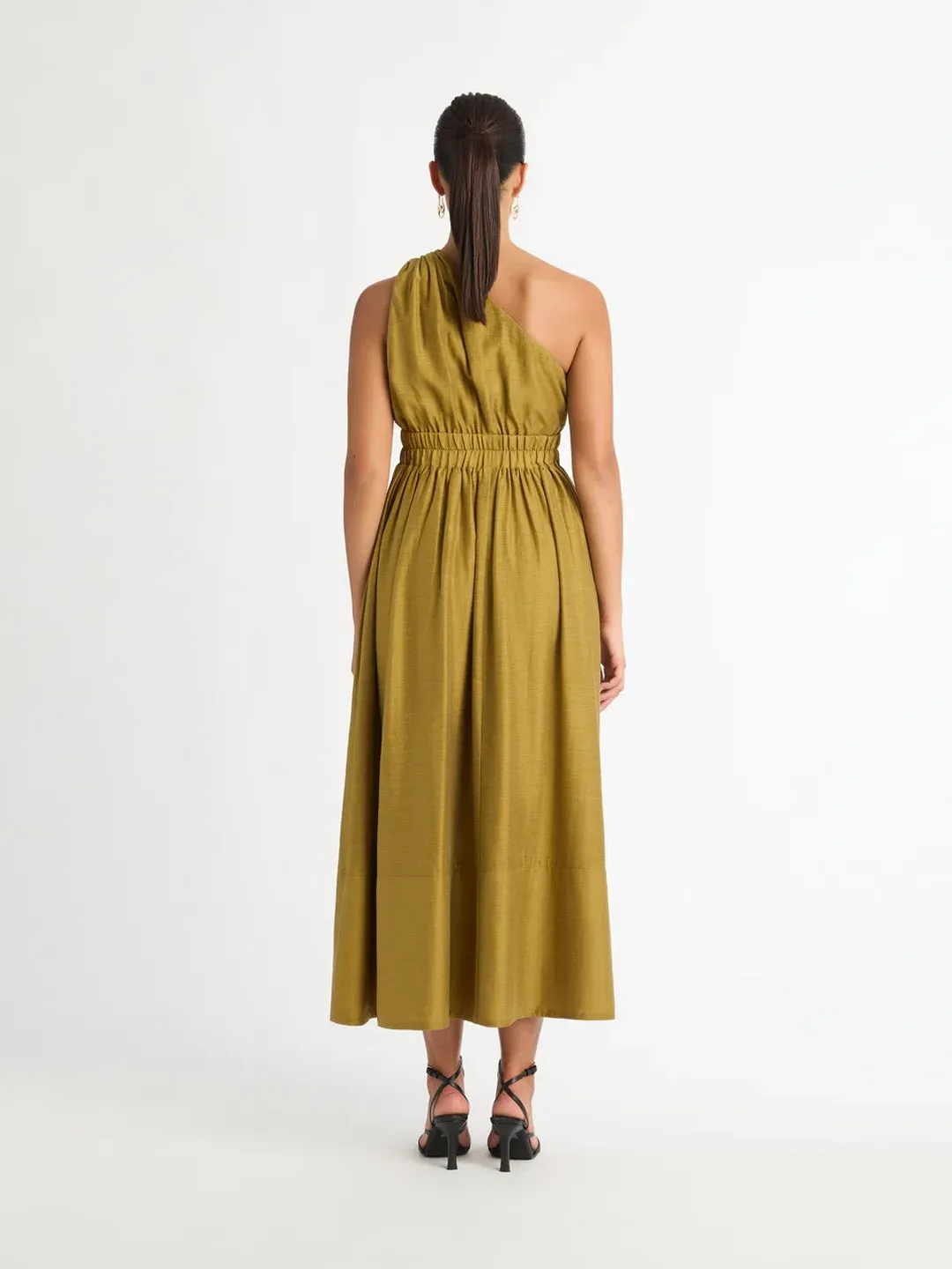 Sheike Gemma Maxi Dress Olive Green Size AU 8 for rent on The Volte - main image