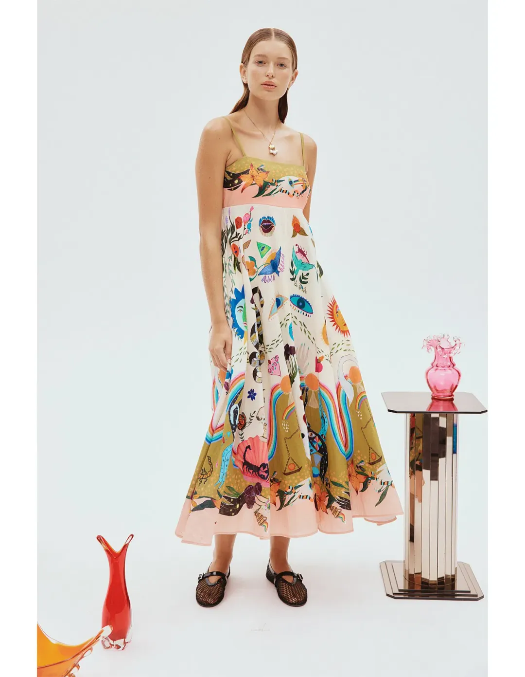 Alemais Evergreen Sundress in Multi Size AU 8 for rent on The Volte - main image