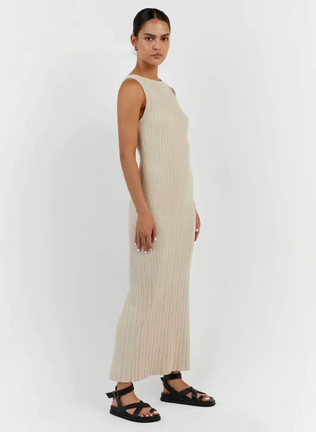 Dissh Sienna Stone Midi Dress Beige Size XS / AU 6 for rent on The Volte - main image