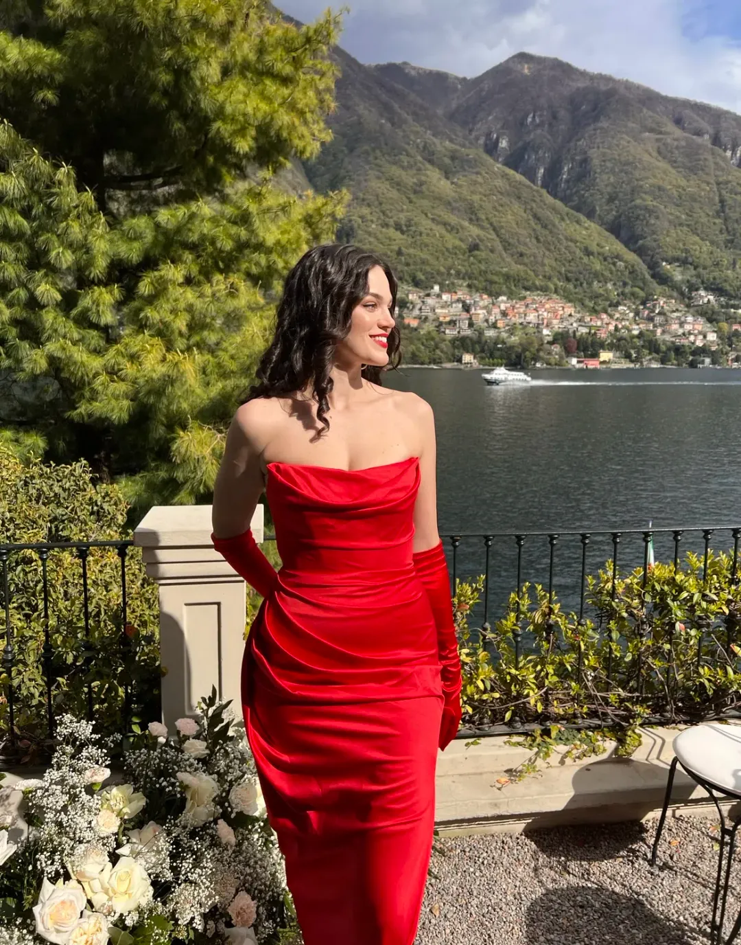 House of CB Adrienne Satin Strapless Dress Red Size S/ AU 8 for rent on The Volte - main image