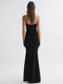 Reiss Thalía Plunge Neck Halter Maxi Dress in Black Size 6 for rent on The Volte - image 2