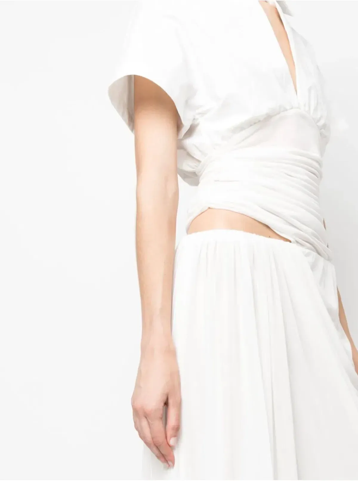 Christopher Esber Comosum Clash Shirt Midi Dress White Size 6 - Image 4