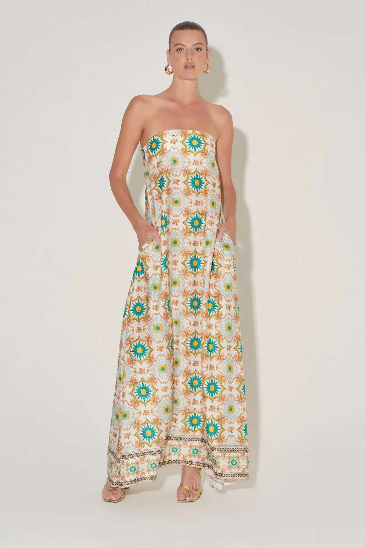 Hansen & Gretel Ikaria Maxi Dress Mosaic Print Size XS / AU 6 - Image 1