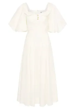 Aje Jessica Frill Midi Dress Ivory Size 10 for rent on The Volte - image 5