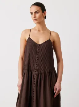 Joslin Lucia Organic Cotton Maxi Dress Chocolate Brown Size 10 for rent on The Volte - image 5