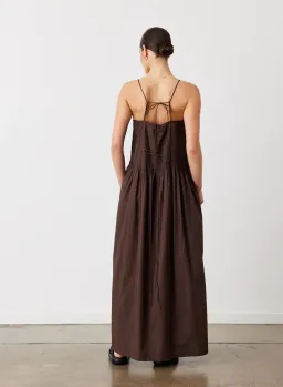 Joslin Lucia Organic Cotton Maxi Dress Chocolate Brown Size 10 for rent on The Volte - image 3