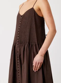 Joslin Lucia Organic Cotton Maxi Dress Chocolate Brown Size 10 for rent on The Volte - image 2