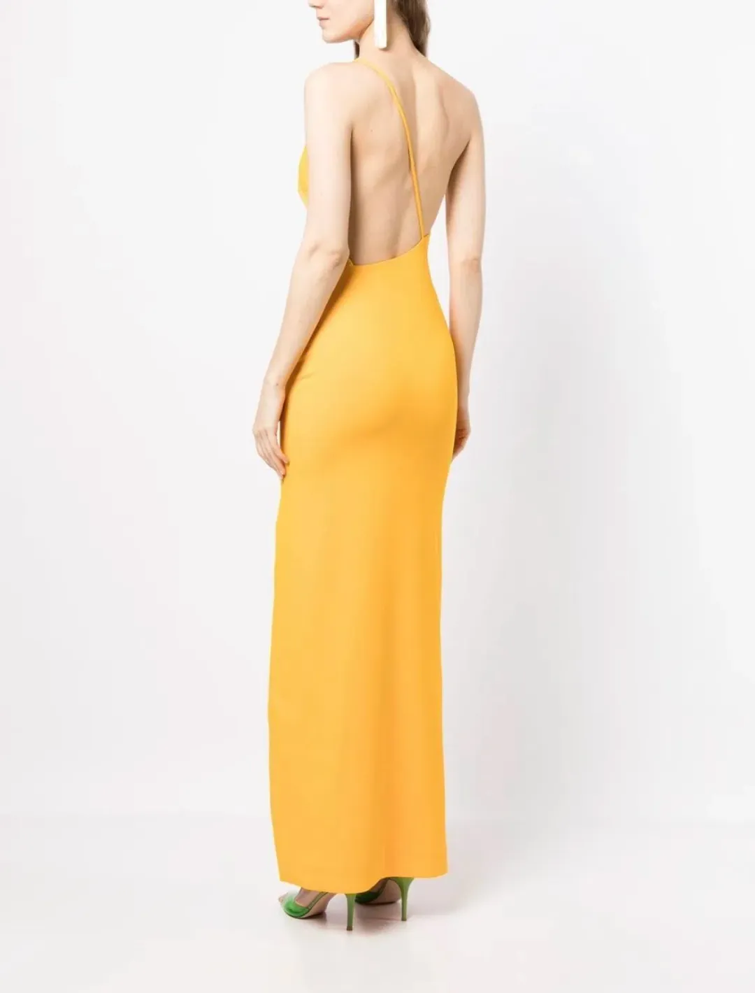 Solace London Asymmetric Sleeveless Dress Yellow Size 6 for rent on The Volte - main image