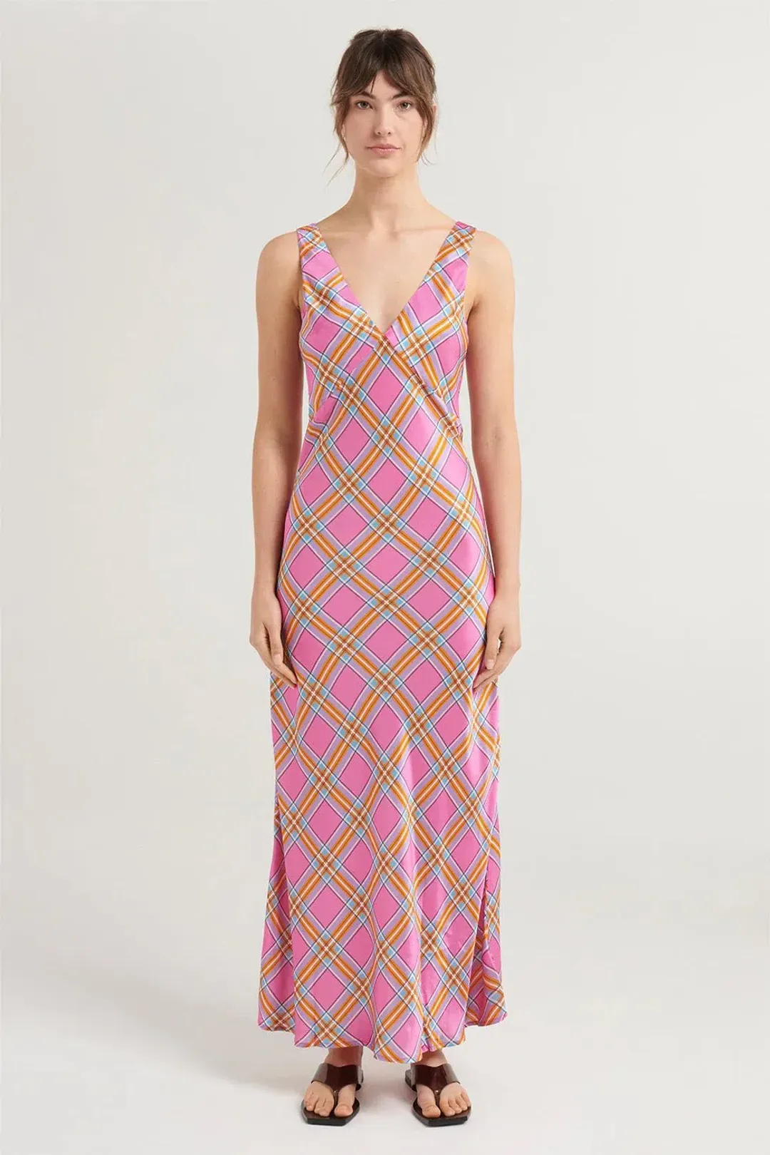 Steele Eadie Dress Pink Check Size XL / AU 14 for rent on The Volte - main image