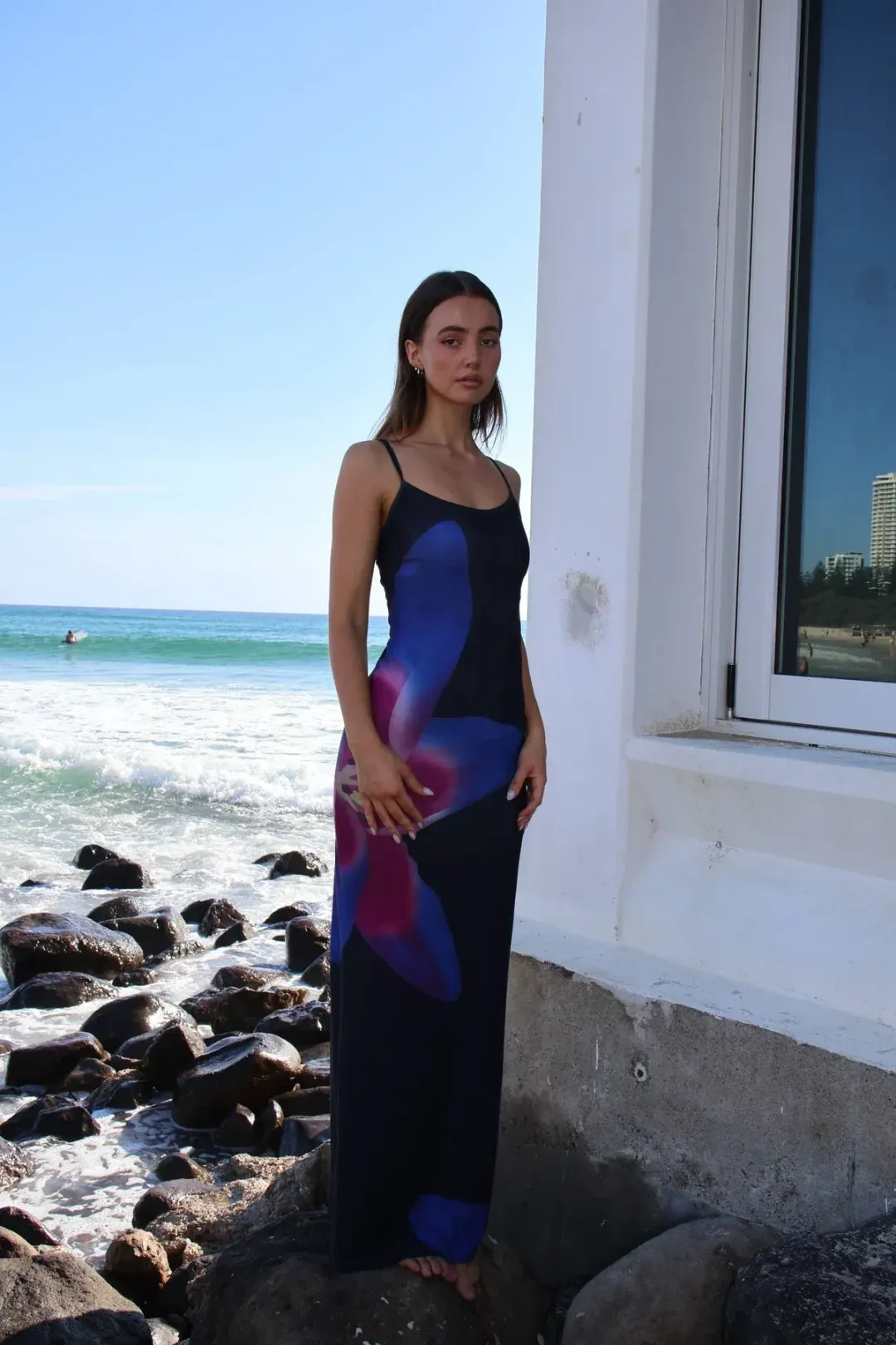 WITH HARPER LU SLIP DRESS | MIDNIGHT LILY FLORAL for rent on The Volte - main image