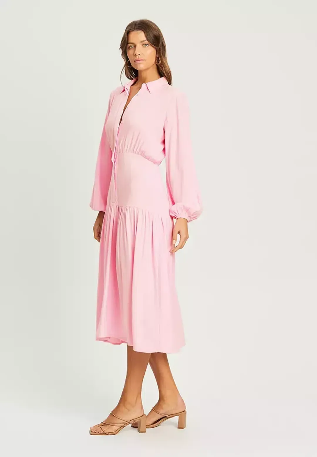 Tussah Leana Midi Dress Pink Size 6 for rent on The Volte - main image