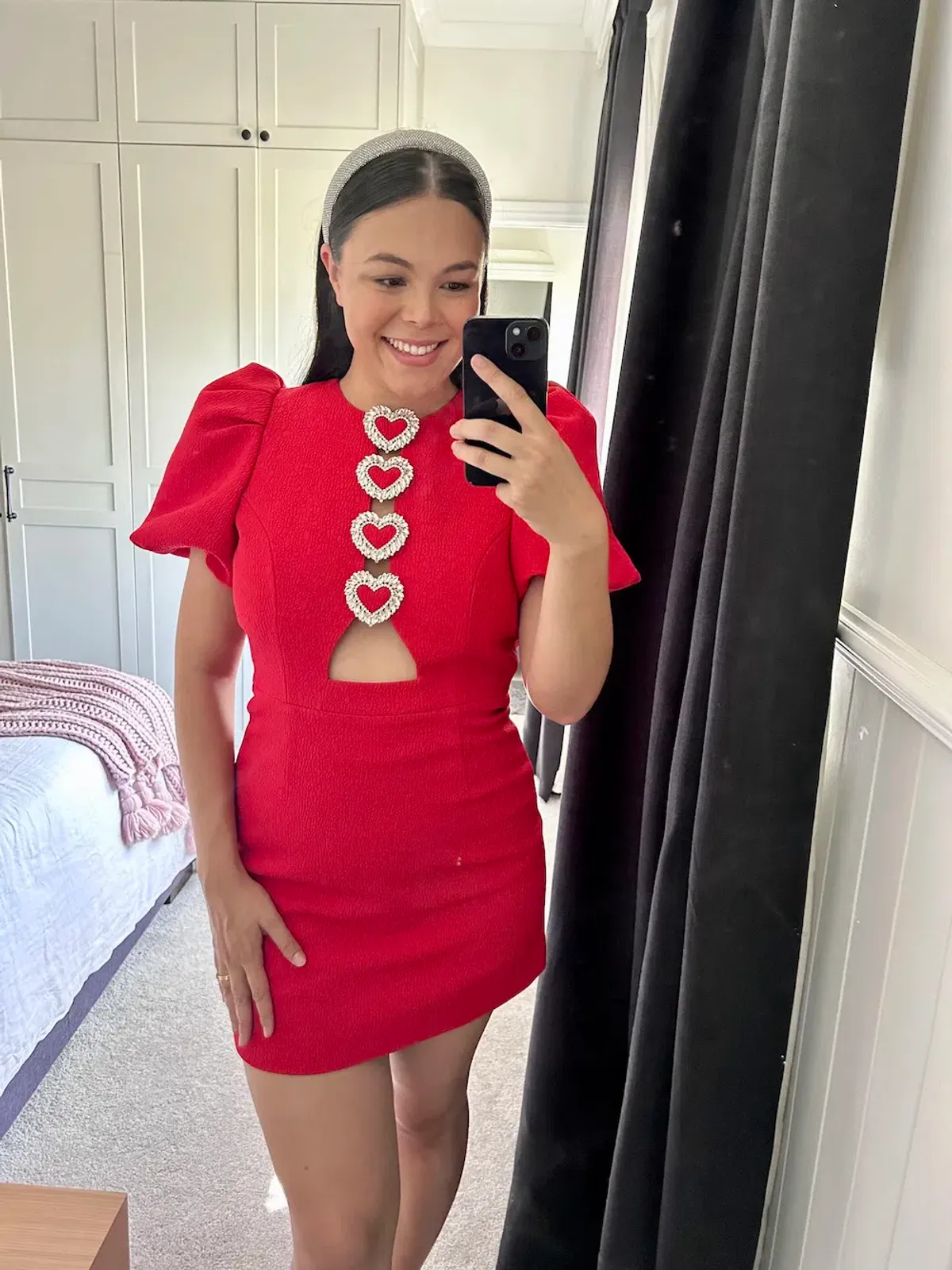 Rebecca Vallance Chiara Puff Sleeve Mini Dress Size 10 - Image 2