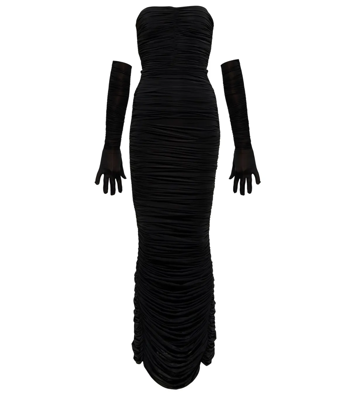 Alex Perry Haynes Strapless Gown With Gloves Black Size 6 - Image 4