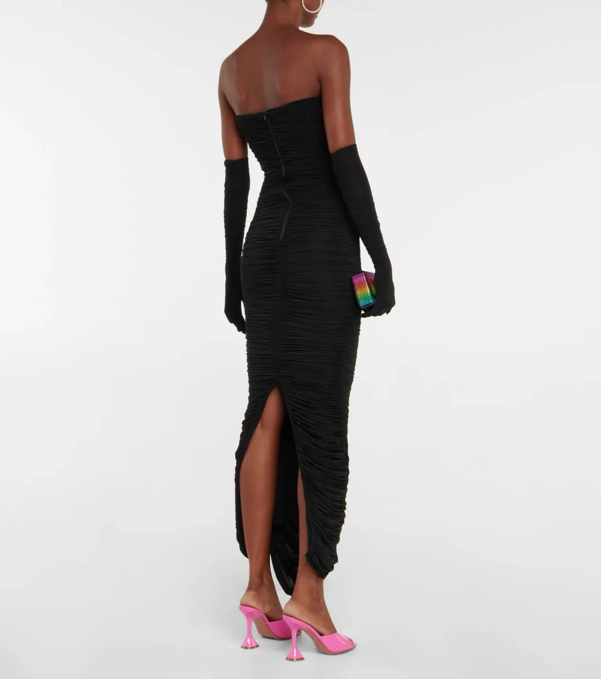 Alex Perry Haynes Strapless Gown With Gloves Black Size 6 - Image 3