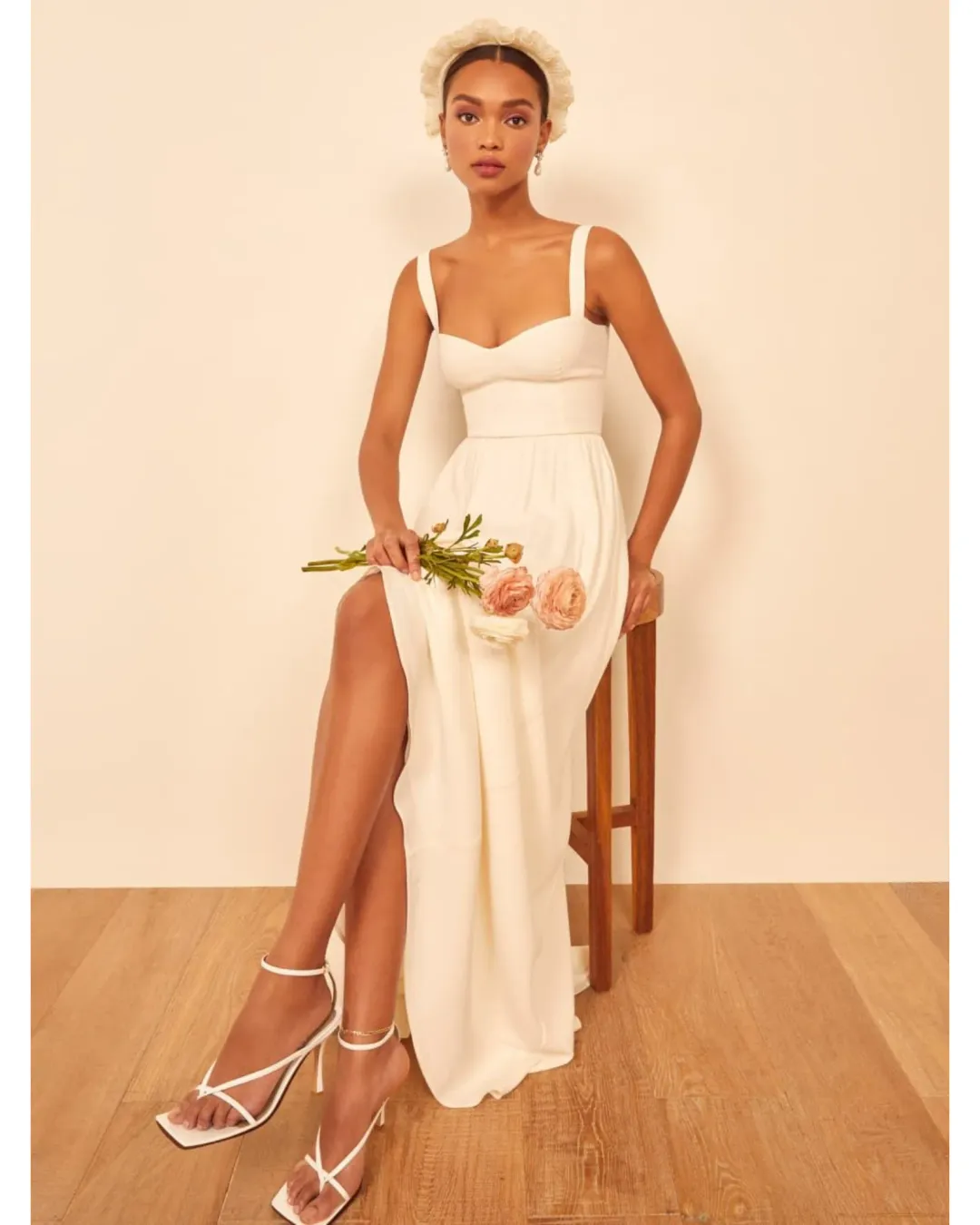 Reformation Hollyhock Dress Cream Size 6 for rent on The Volte - main image