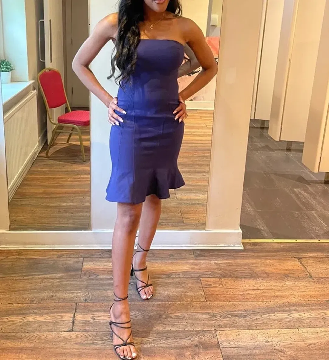 Cinq a Sept Calvina Fluted Candy Dress Indigo Size 4 for rent on The Volte - main image