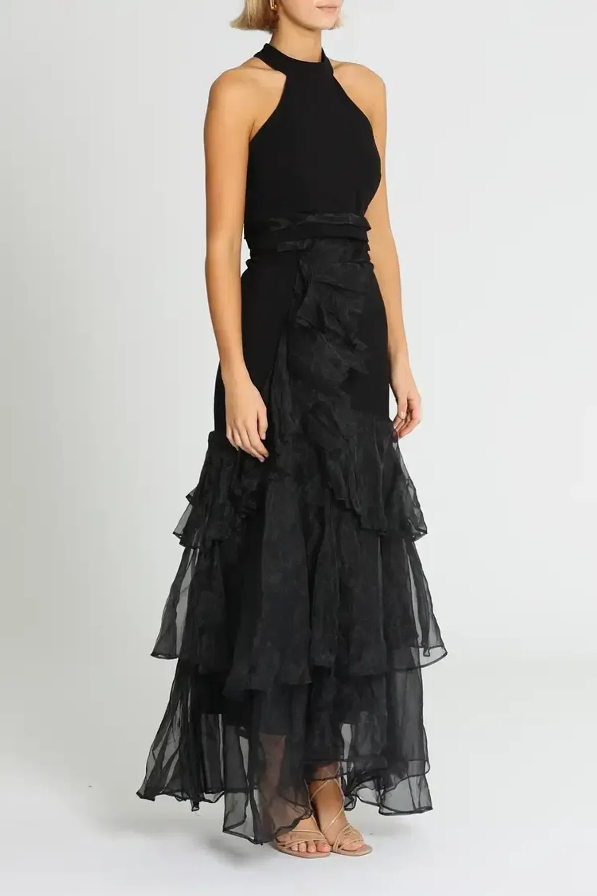 Montique Caprice Halter Gown in Black Size 12 - Image 2