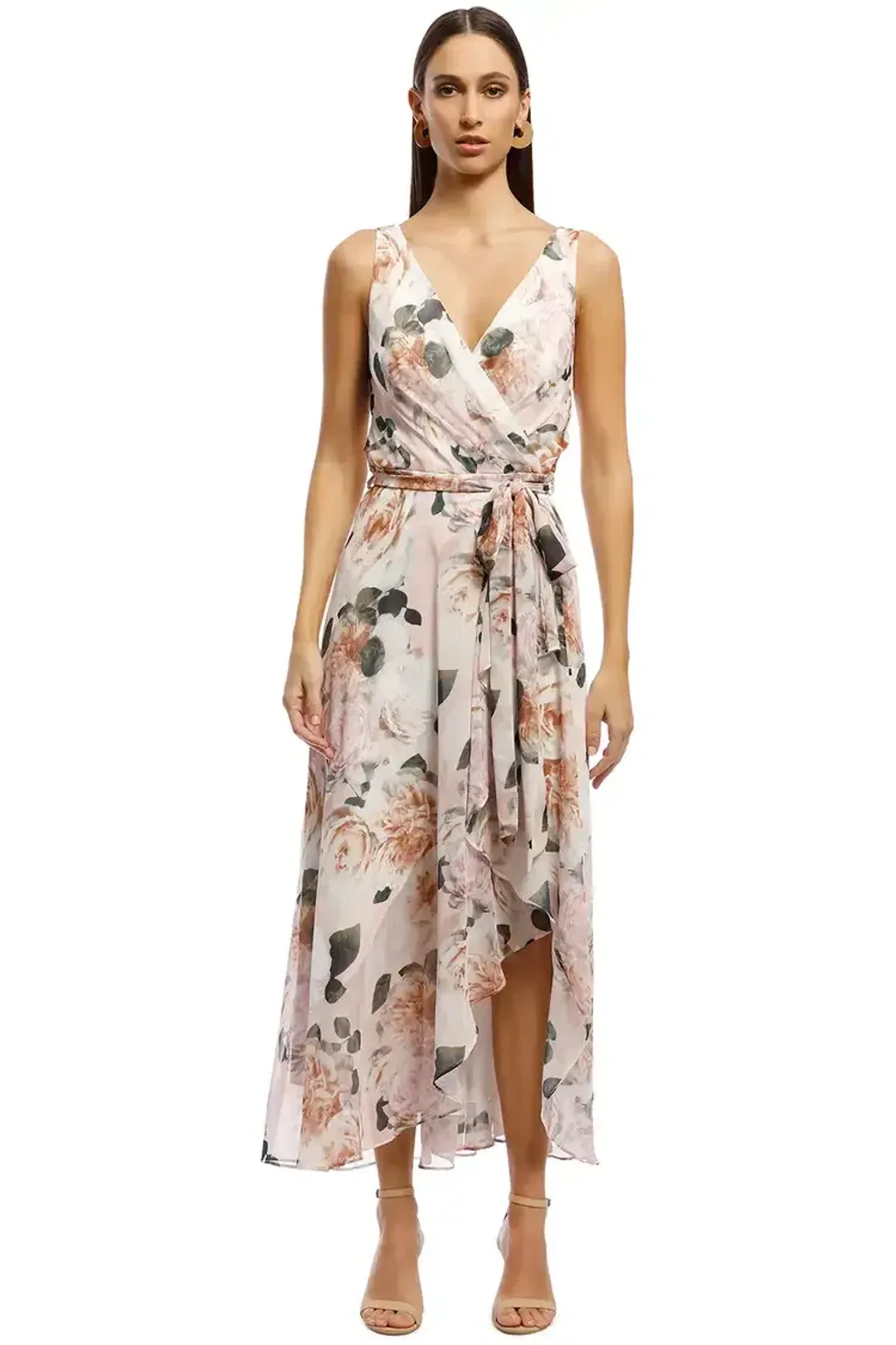 Montique Rosie Print Chiffon Dress Floral Size 16 for rent on The Volte - main image