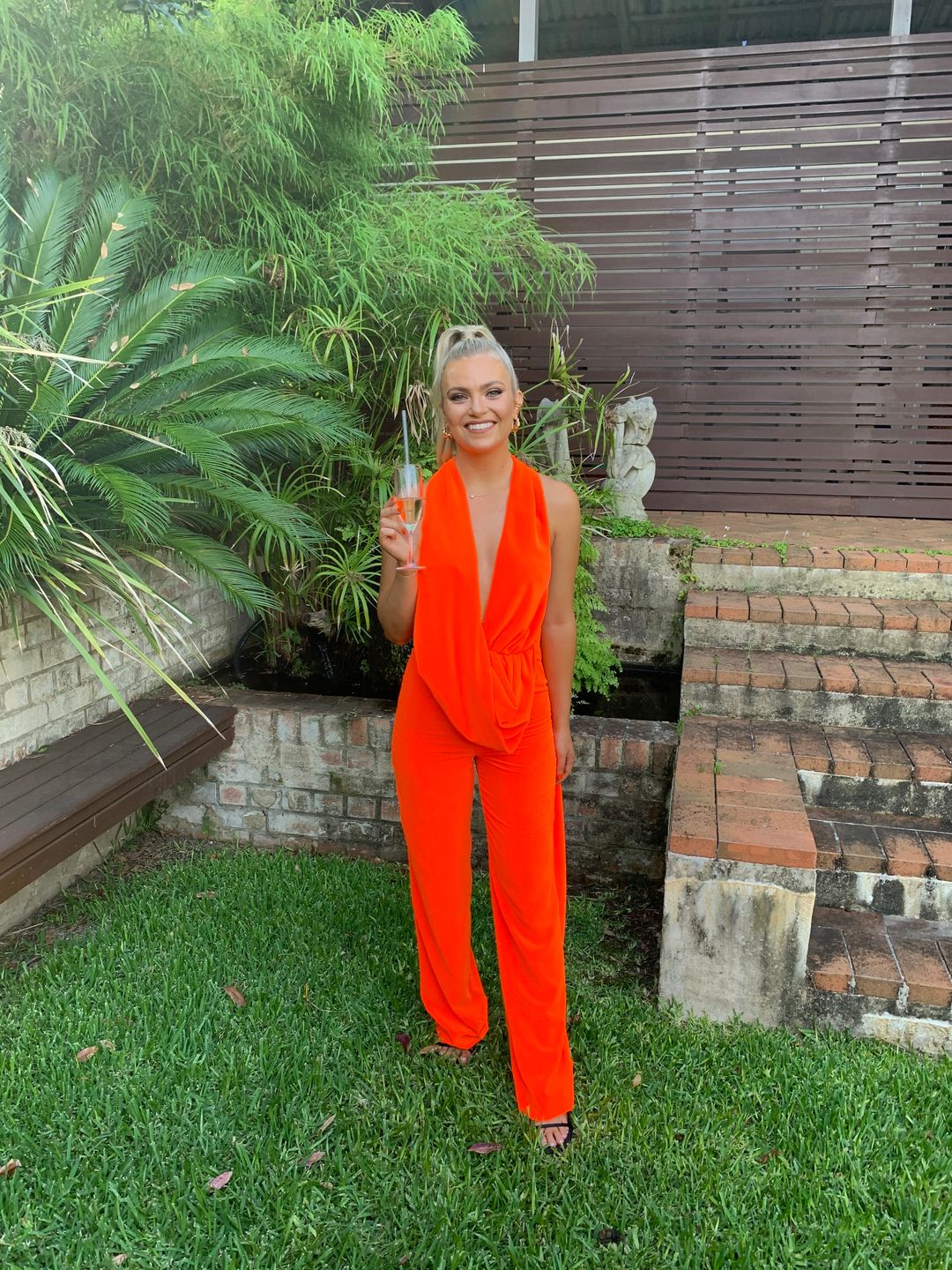 Area NYC Draped Cowl Neck Jumpsuit for rent on The Volte - main image