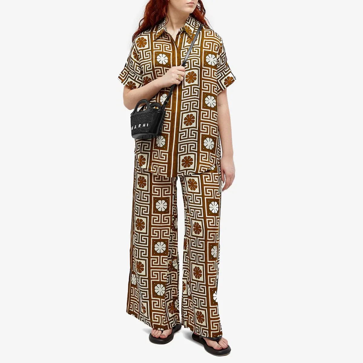 Alemais Dimi Jacquard Shirt & Pant Set Print Size 8 for rent on The Volte - main image