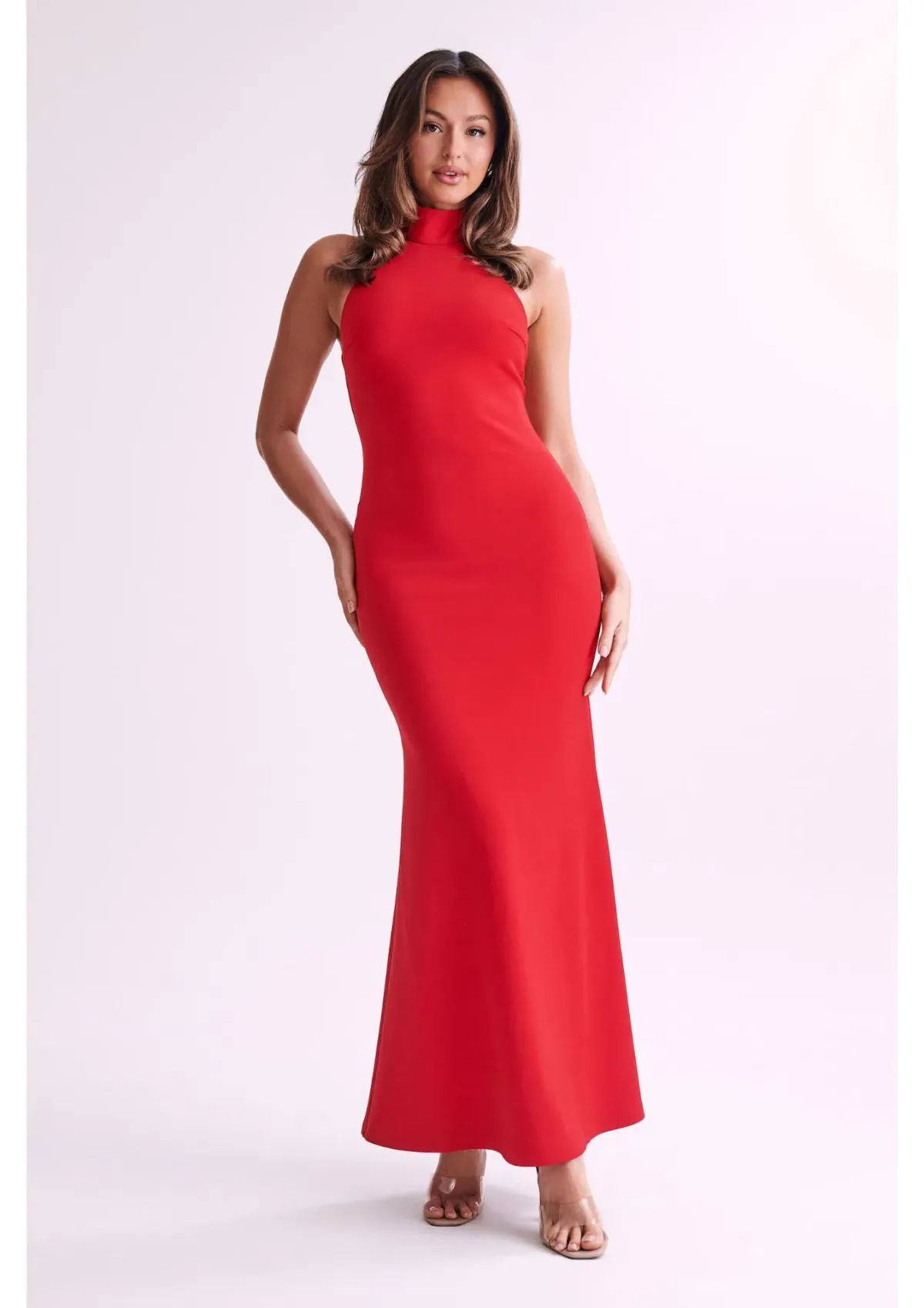 Meshki Genesis High Neck Maxi Dress in Red Size 4 - Image 1