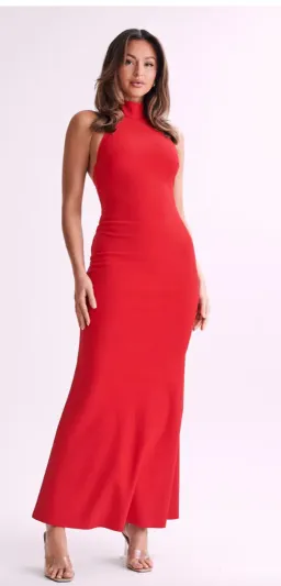 Meshki Genesis High Neck Maxi Dress in Red Size 4 for rent on The Volte - image 4