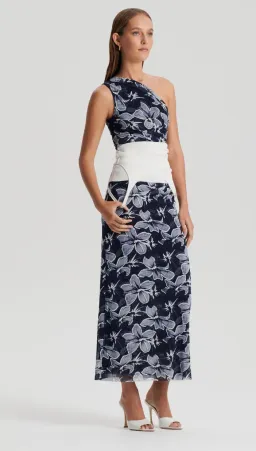 Scanlan Theodore Italian Floral Mesh Dress Navy Size 8 for rent on The Volte - image 7